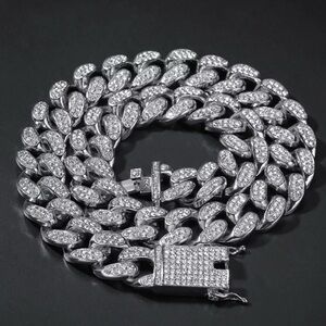 Silver Cuban link chain 20mm